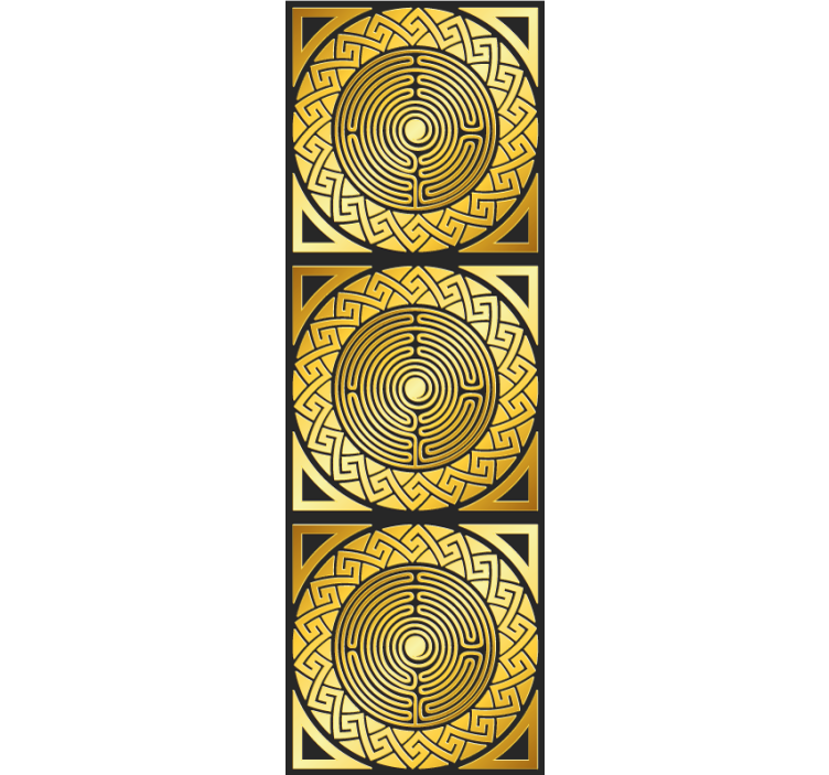 Carta da parati gialla simmetria labirintica - TenStickers