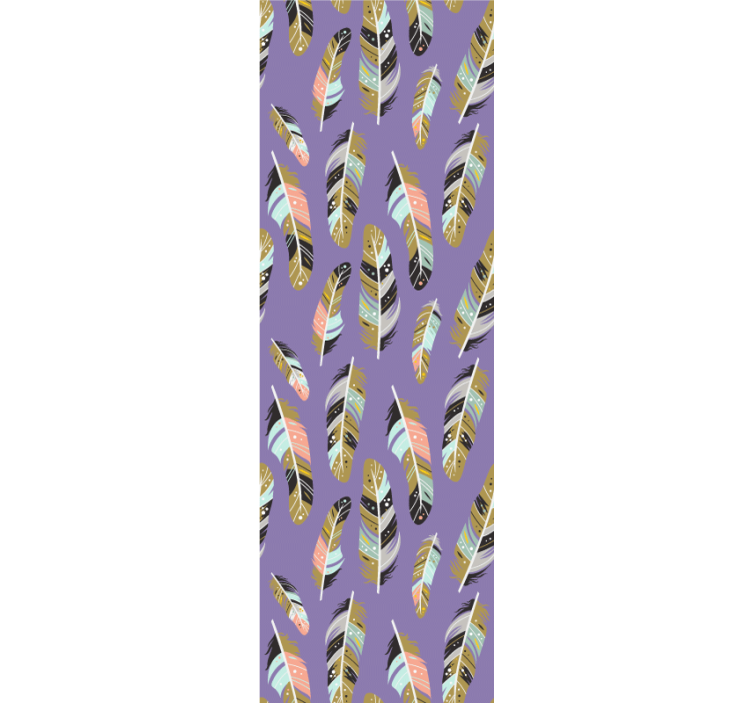 Carta da parati foglie motivi piumati - TenStickers