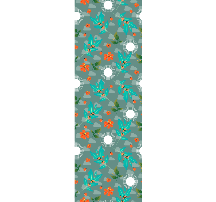 Carta da parati sala da pranzo geometrico floreale - TenStickers