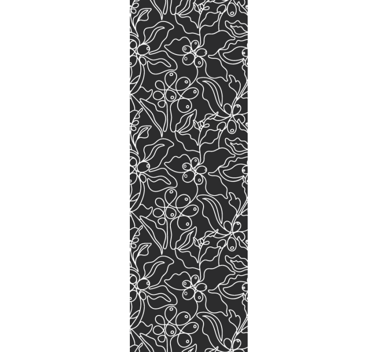 Carta da parati foglie contorno floreale - TenStickers