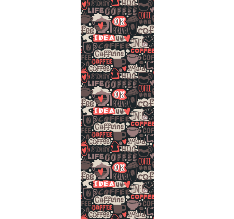 Carta da parati con scritte motivo della caffeina - TenStickers