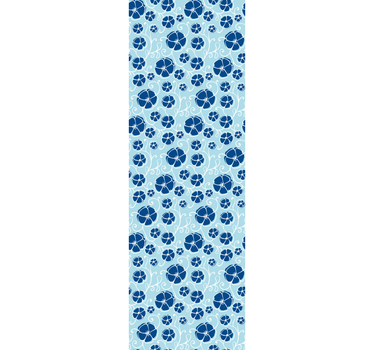 Carta da parati floreale piastrelle floreali blu - TenStickers