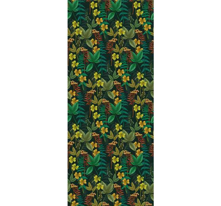 Carta da parati natura motivo a strisce botanico - TenStickers