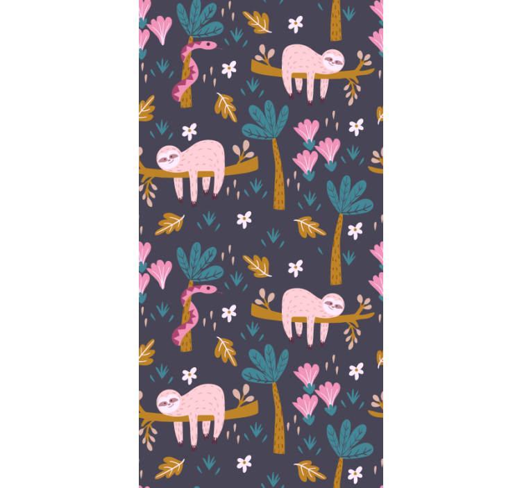 Carta da parati animali bradipi rosa - TenStickers