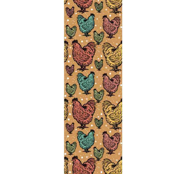 Carta da parati animali motivo gallo colorato - TenStickers