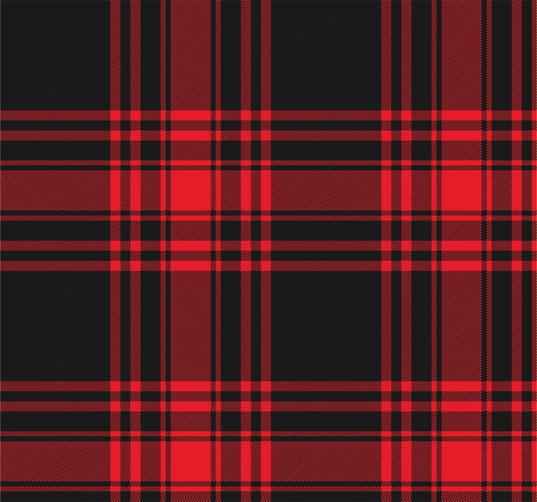 Carta da parati per cucina Menzies tartan nero rosso motivo a qua - TenStickers