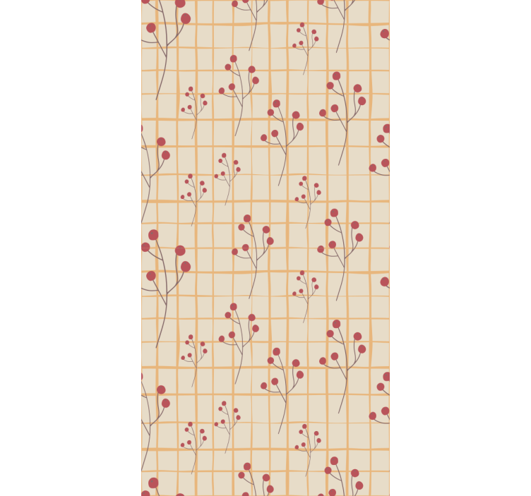 Carta da parati floreale modello di ramo di bacca - TenStickers