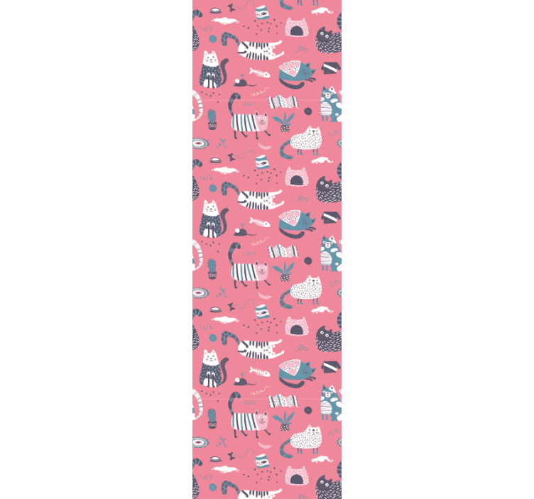 Carta da parati gatti illustrazione di gatti giocosi - TenStickers