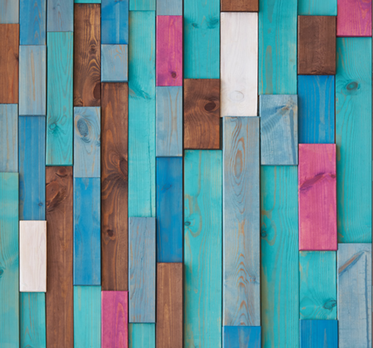 Carta da parati effetto legno multicolored Wooden Planks - TenStickers