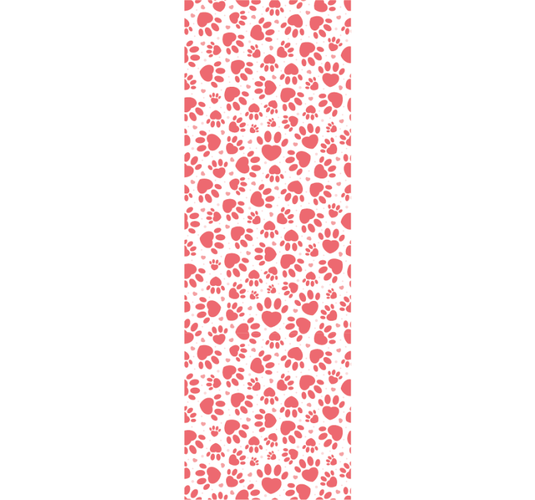 carta da parati cani cuori con impronte di zampe - TenStickers