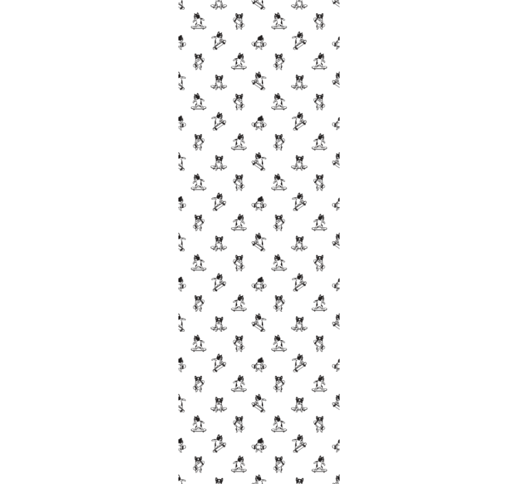 carta da parati cani bulldog sullo skateboard - TenStickers