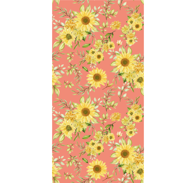 Carta da parati floreale fiori di girasole - TenStickers