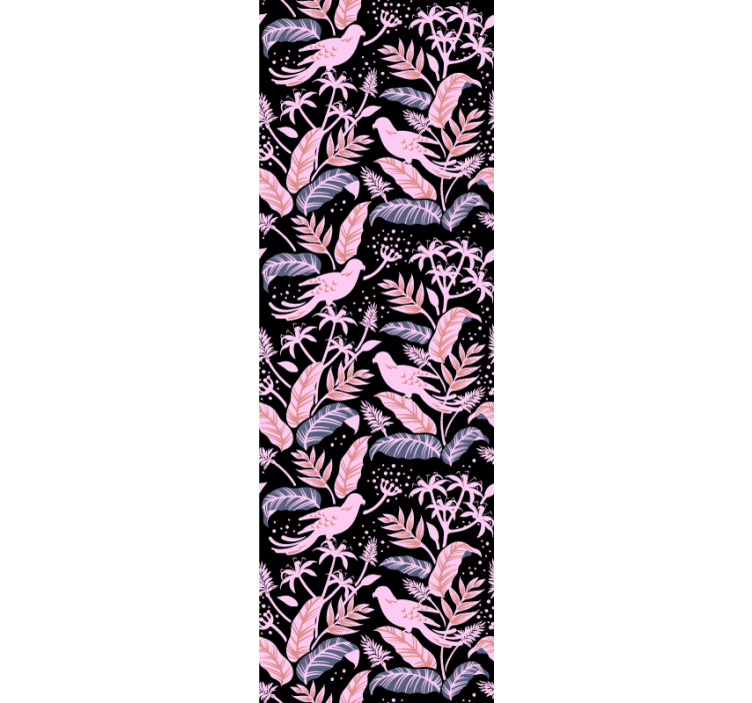 Carta da parati ornamentale armonia floreale degli uccelli - TenStickers