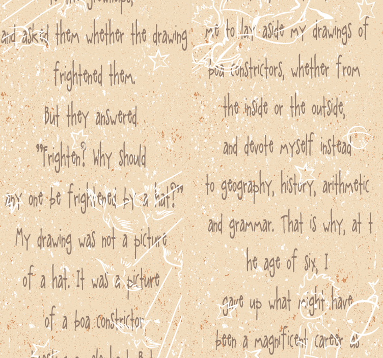 Arte carta da parati piccolo principe testo - TenStickers