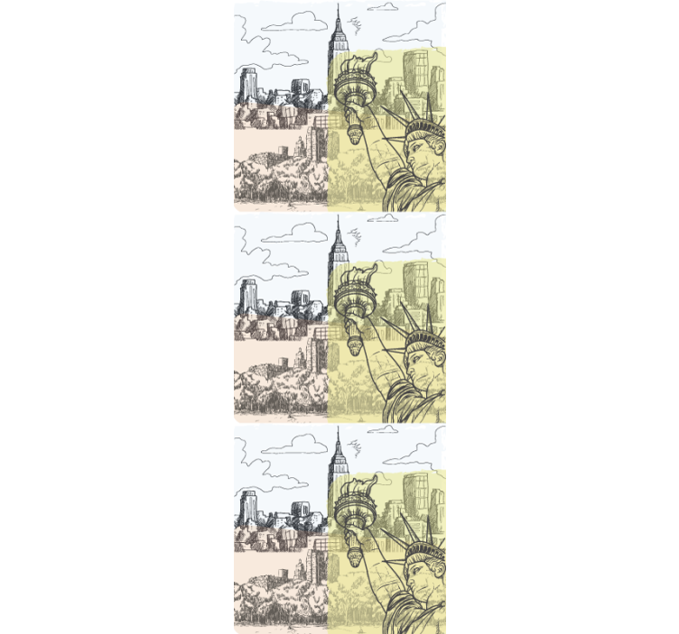 Carta da parati città disegno di schizzo urbano - TenStickers