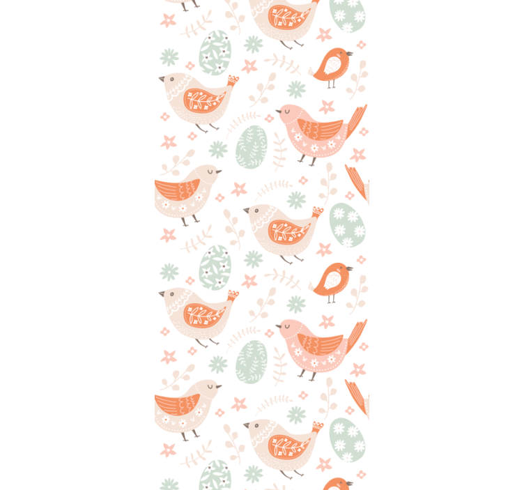 Carta da parati ornamentale disegno a motivo di uccelli - TenStickers