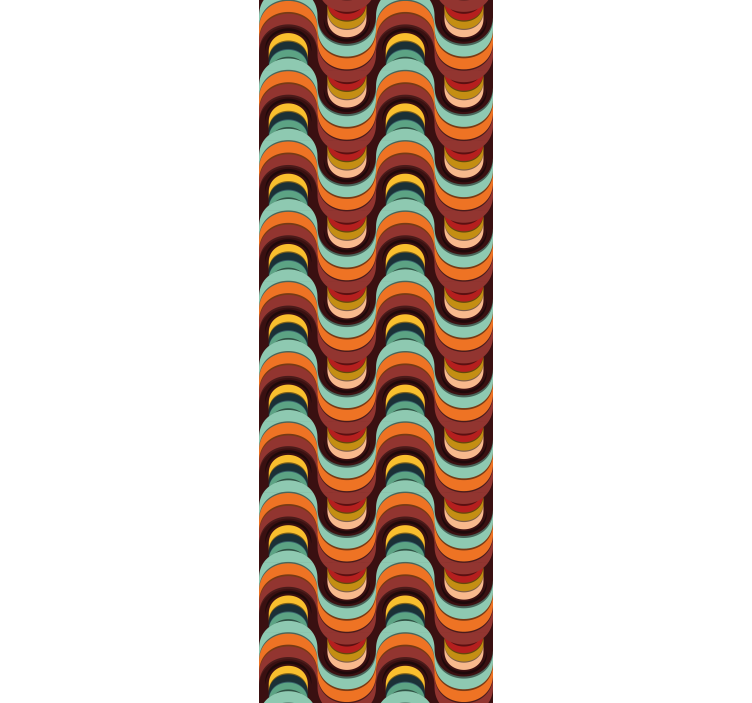 Carta da parati geometrica motivo ondulato retrò - TenStickers