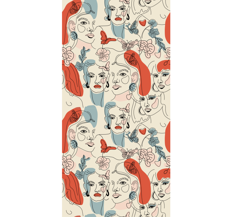 Carta da parati artistica arte della linea femminile - TenStickers