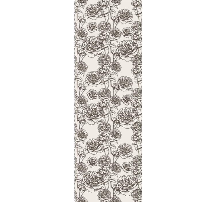 Carta da parati floreale schizzo di rosa - TenStickers