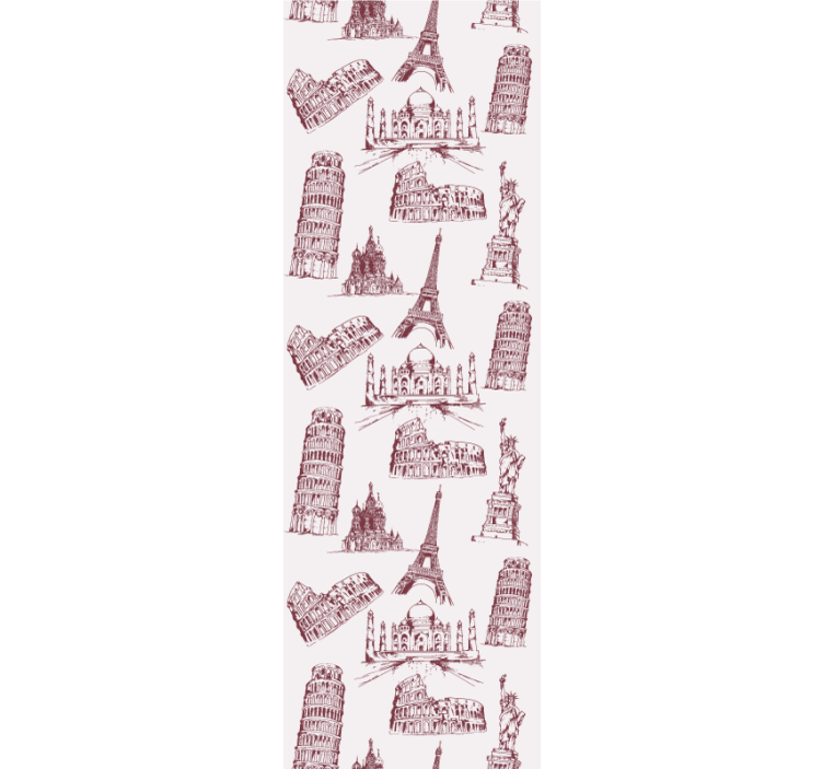 Carta da parati città monumenti iconici - TenStickers