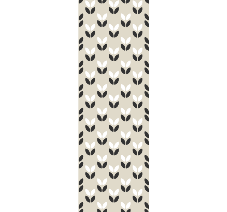 Carta da parati geometrica motivo a foglie simmetriche - TenStickers