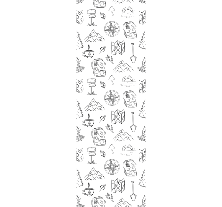 Carta da parati moderna schizzo di avventure all'aria aperta - TenStickers