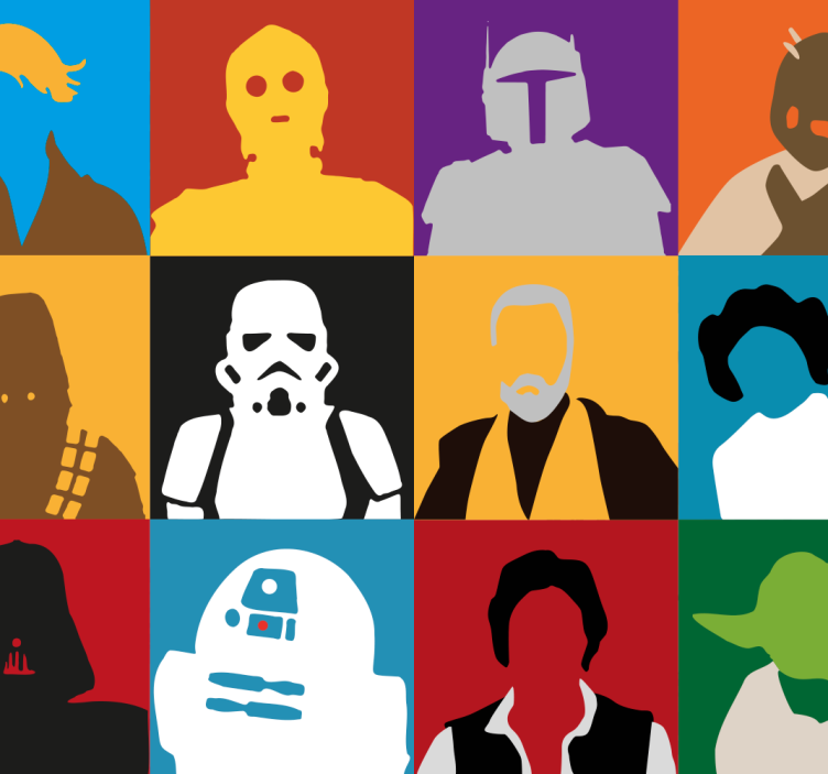 Carta da parati artistica sagome iconiche - TenStickers