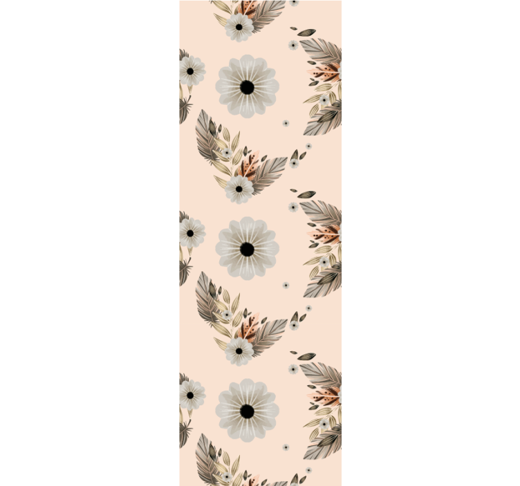 Carta da parati floreale composizione di fiori e foglie - TenStickers