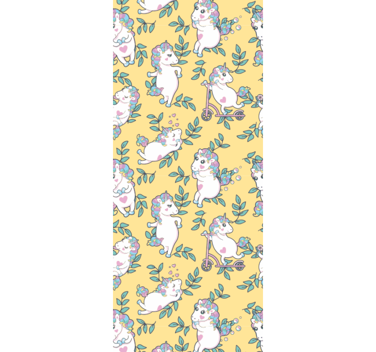 Carta da parati animali unicorni che giocano - TenStickers