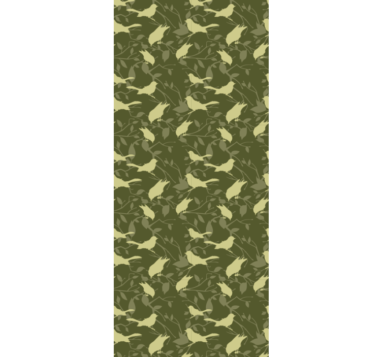 Carta da parati uccelli modello semplice verde - TenStickers