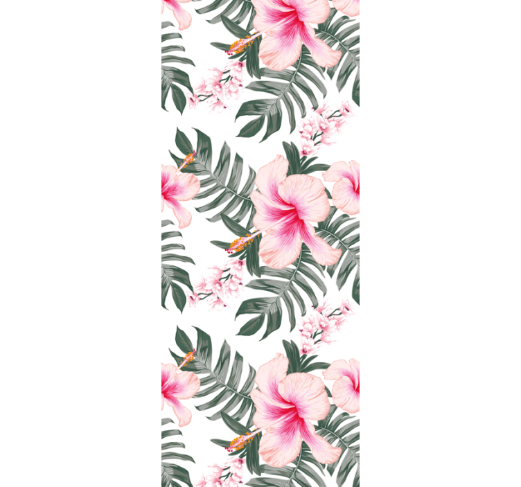 Carta da parati floreale Modello di rosa orchidea - TenStickers