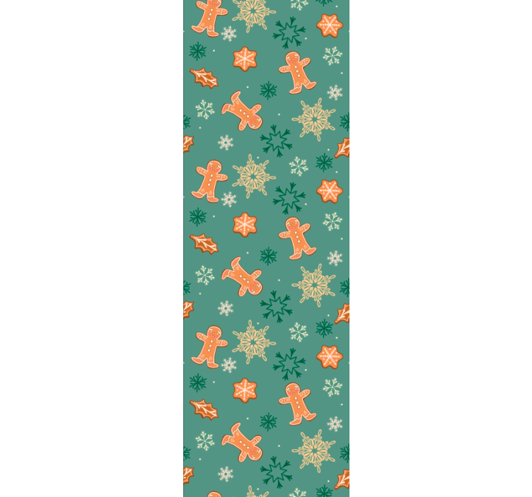 Carta da parati natalizia tema festivo del pan di zenzero - TenStickers