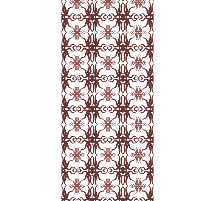 Carta da parati ornamentale elegante design rosso - TenStickers