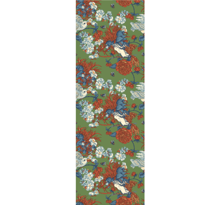 Carta da parati floreale uccelli tra i fiori - TenStickers