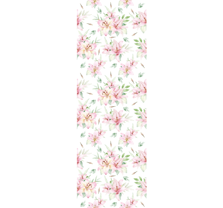 Carta da parati floreale motivo rosa e bianco - TenStickers