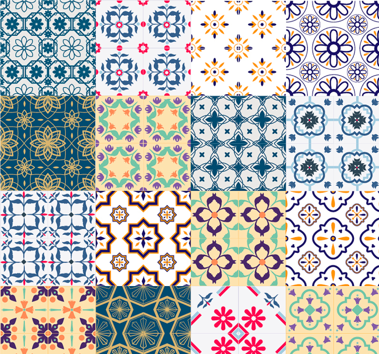 Carta da parati piastrelle decorate - TenStickers