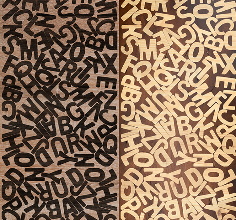 Carta da parati con scritte puzzle lettere - TenStickers