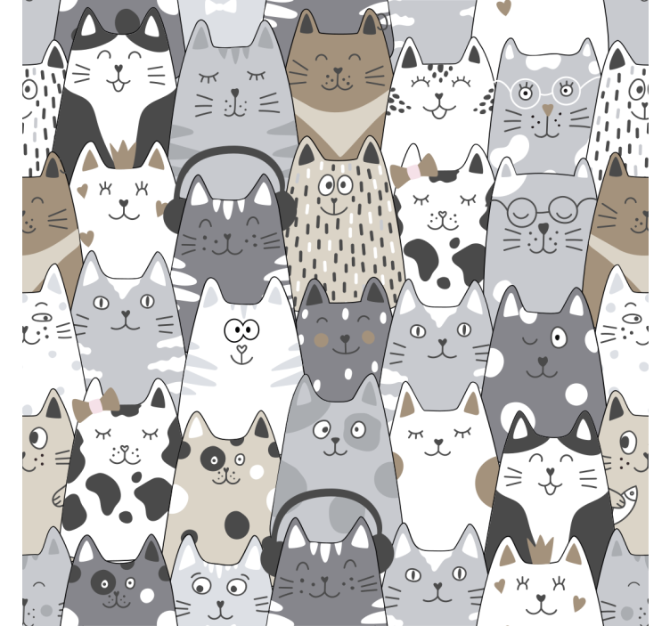 Carta da parati bambini gatti cartoni animati - TenStickers