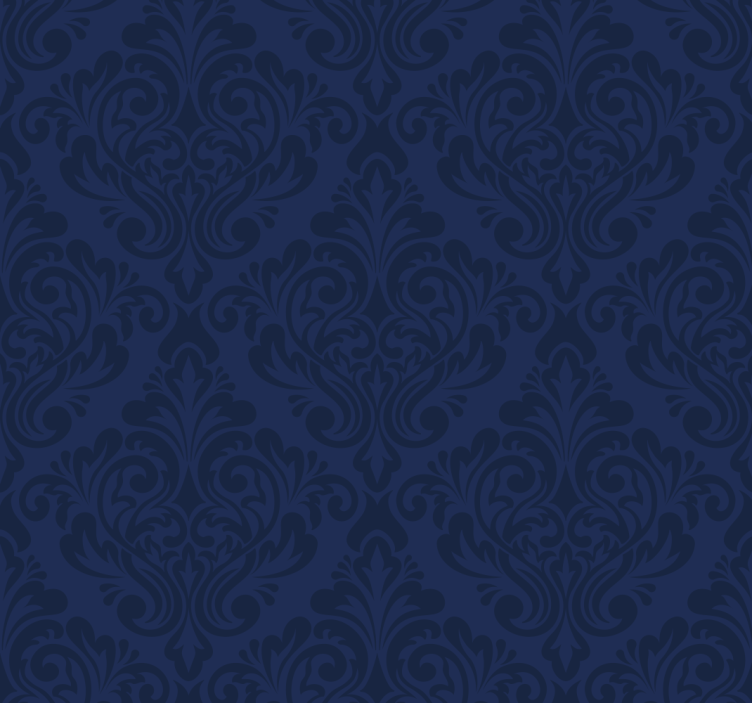 Carta da parati soggiorno damasco blu navy - TenStickers