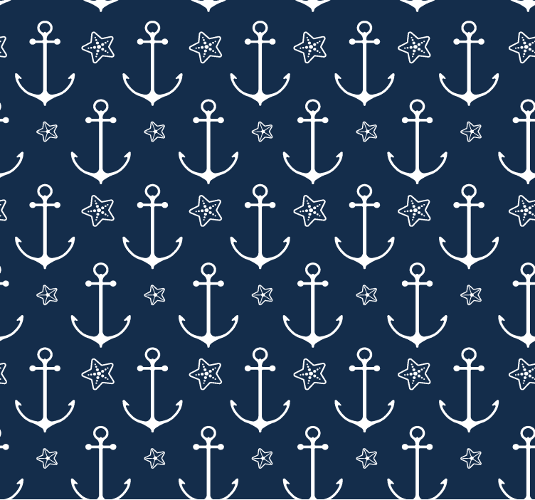 Carta da parati blu navy modello di ancoraggio - TenStickers