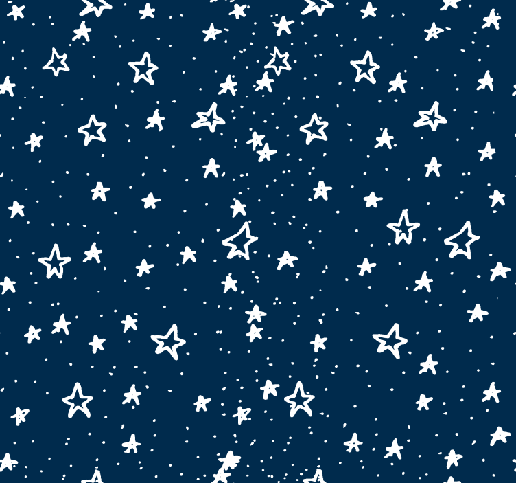 Carta da parati blu navy stelle abbozzate - TenStickers