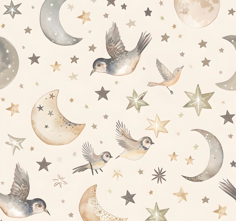 Carta da parati neonato cielo notturno beige - TenStickers