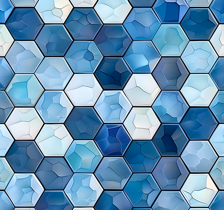 Carta da parati ufficio effetto piastrelle blu - TenStickers