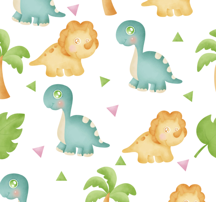 Carta da parati Dinosauri tempo di gioco dei dinosauri - TenStickers