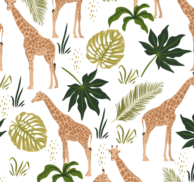 Carta da parati animali tema giraffa safari - TenStickers