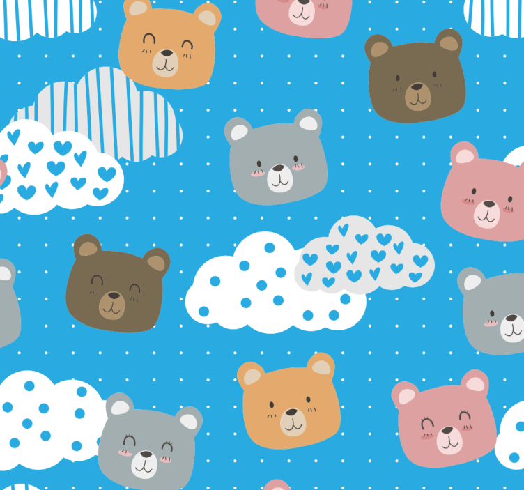 Carta da parati gatti orso modello cloudscape - TenStickers