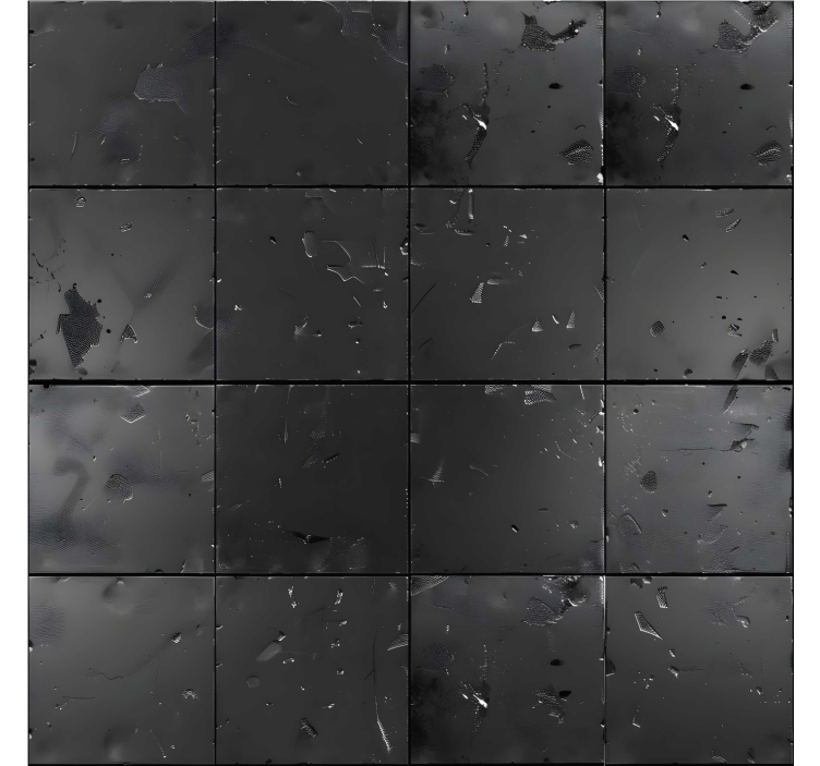 Carta da parati effetto piastrelle stile industriale nero - TenStickers