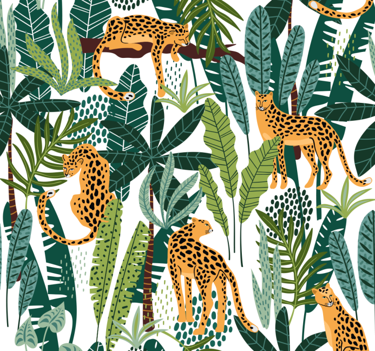 Carta da parati animali modello tropicale - TenStickers