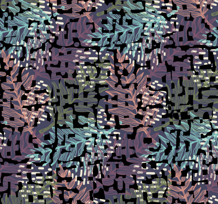 Carta da parati foglie motivo fogliame digitale - TenStickers