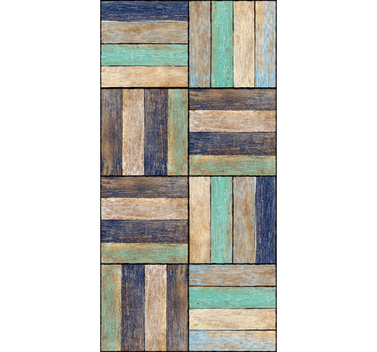 Carta da parati moderna legno colorato - TenStickers
